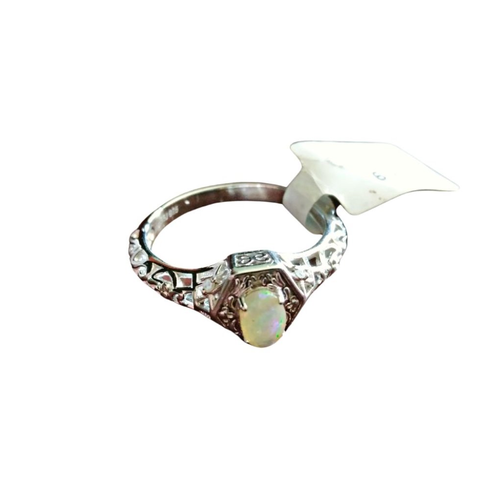 Silver 925 Opal Ring Size 9